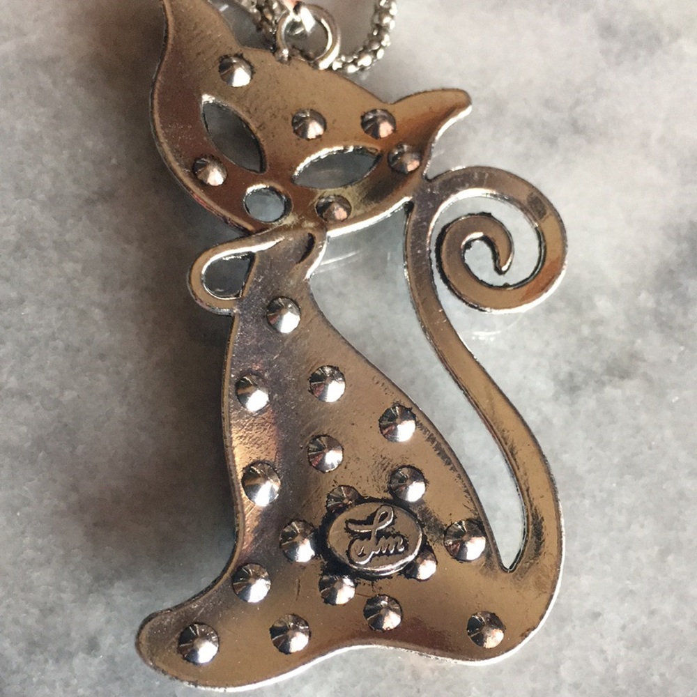 Multi-Color Crystal Cat Necklace - Picture 11 of 15